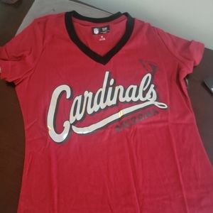 NWT Official NFL Womens V Neck Cardinals T Shirt